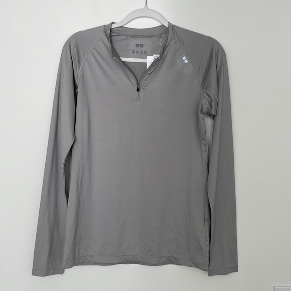 NEW Uniqlo Women Warm Dry Half Zip Long Sleeve Gray   Sz M. All Sales are Final - Picture 1 of 10